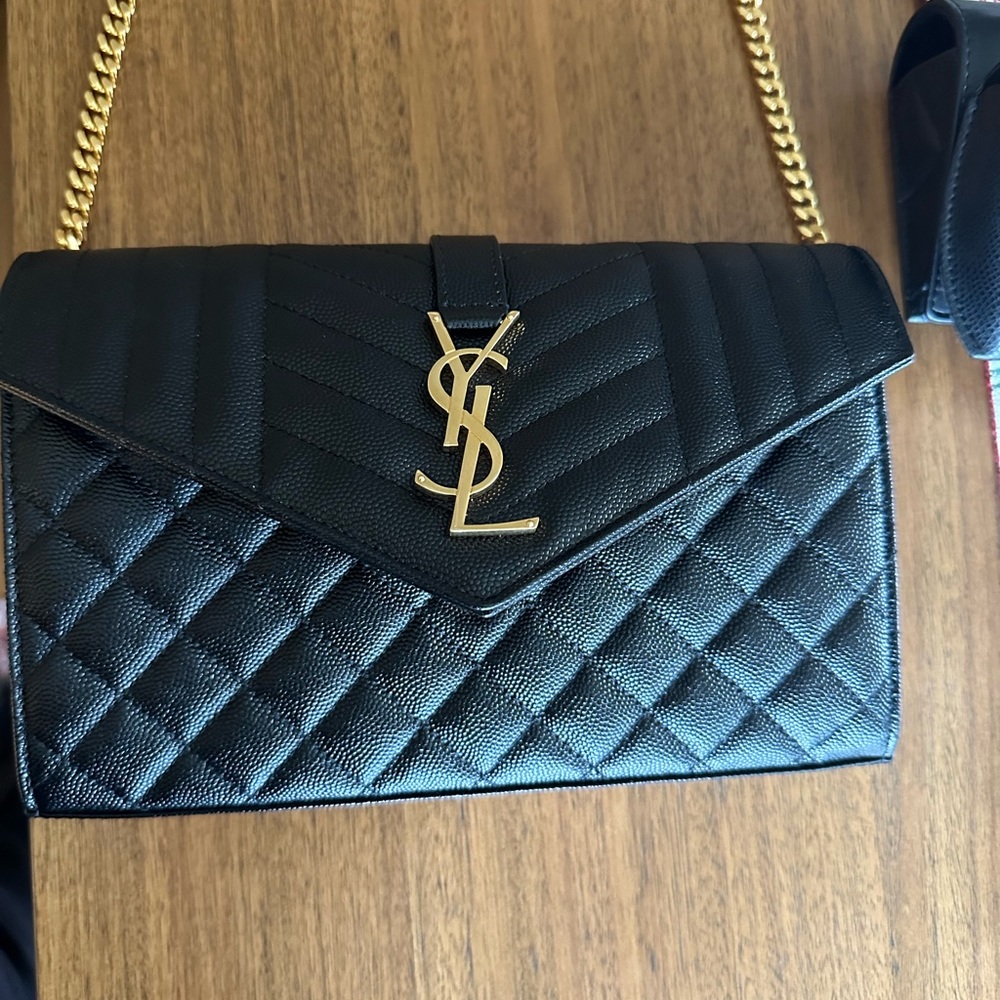 Saint Laurent Envelope WOC in Quilted Leather